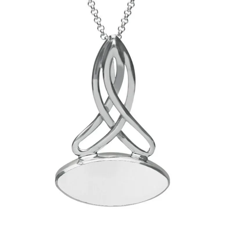 Sterling Silver Bauxite Wide Marquise Celtic Necklace sold by Jura Watches