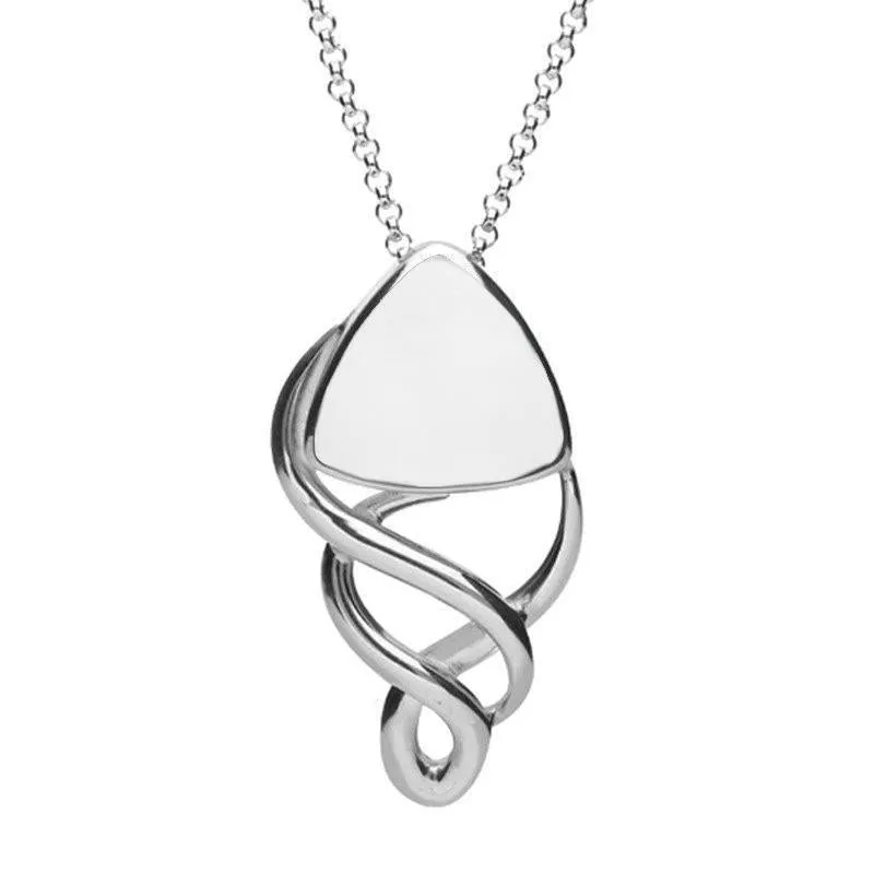Sterling Silver Bauxite Curved Triangle Celtic Necklace sold by Jura Watches