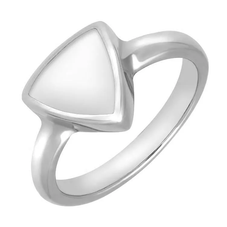 Sterling Silver Bauxite Curved Triangle Ring sold by Jura Watches