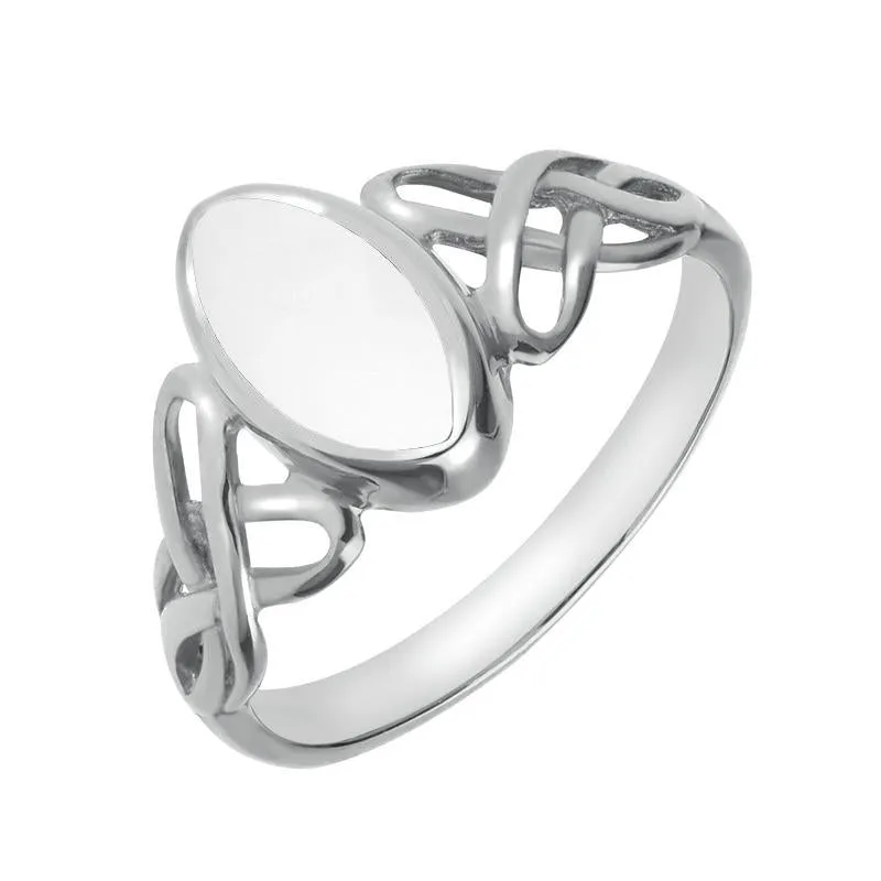 Sterling Silver Baxuite Marquise Celtic Ring sold by Jura Watches