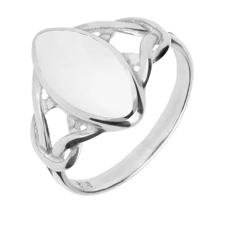 Sterling Silver Bauxite Marquise Celtic Ring sold by Jura Watches