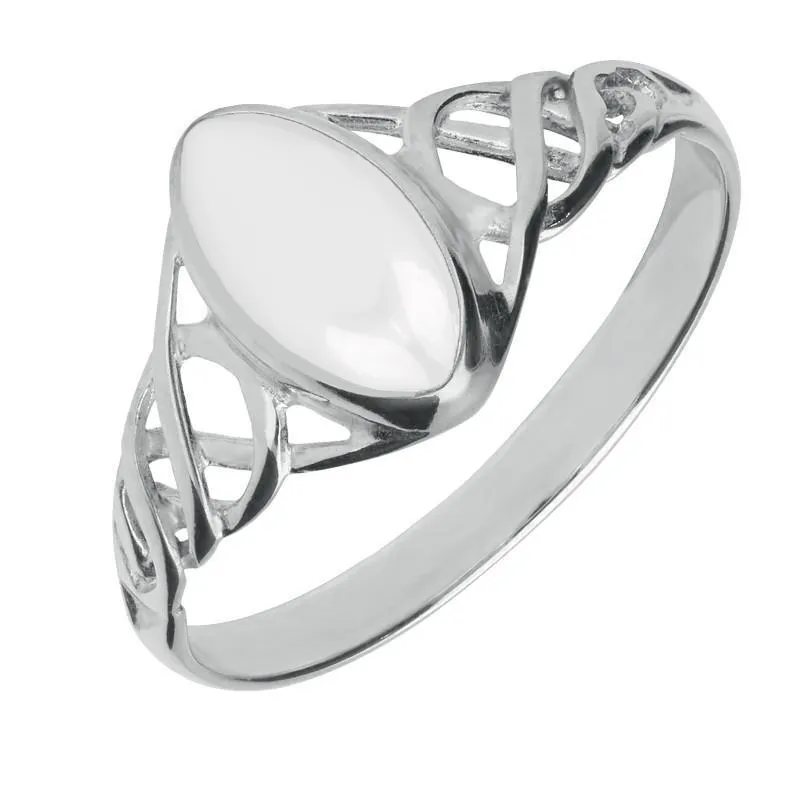 Sterling Silver Bauxite Marquise Celtic Ring sold by Jura Watches