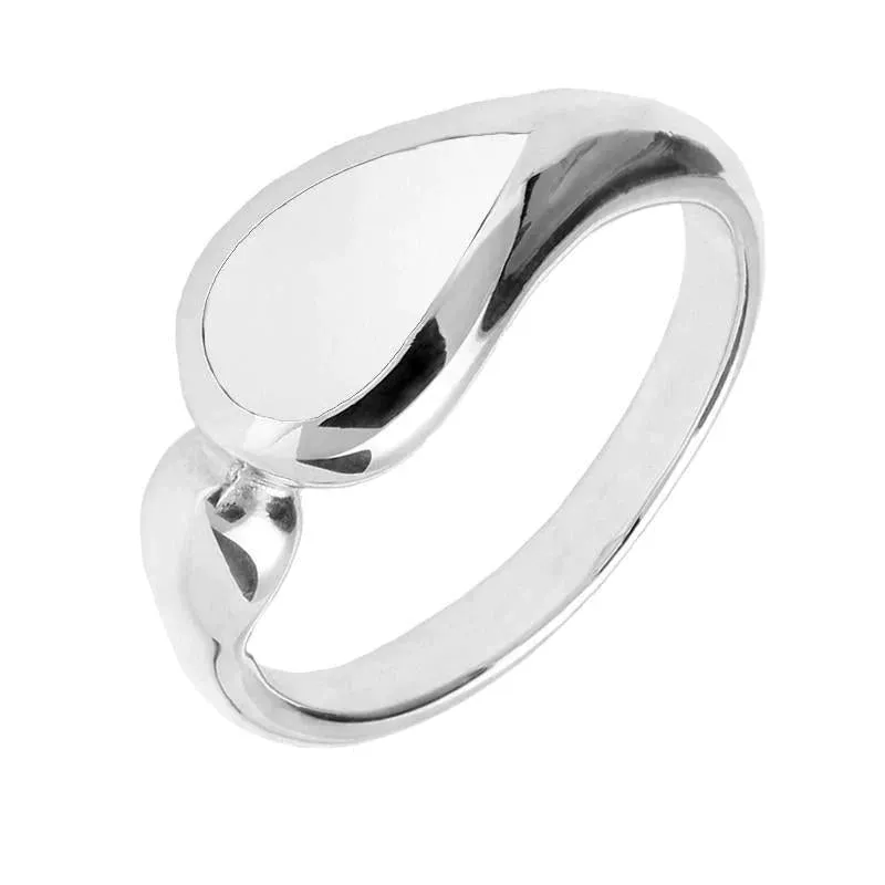 Sterling Silver Bauxite Toscana Offset Teardrop Ring sold by Jura Watches