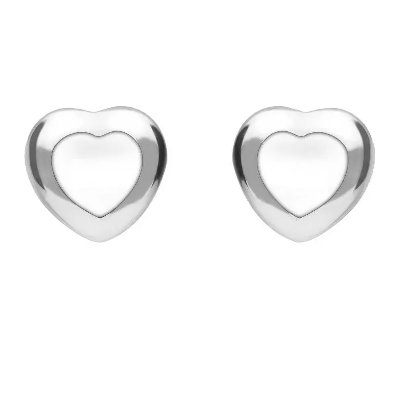 Sterling Silver Bauxite Medium Heart Stud Earrings sold by Jura Watches
