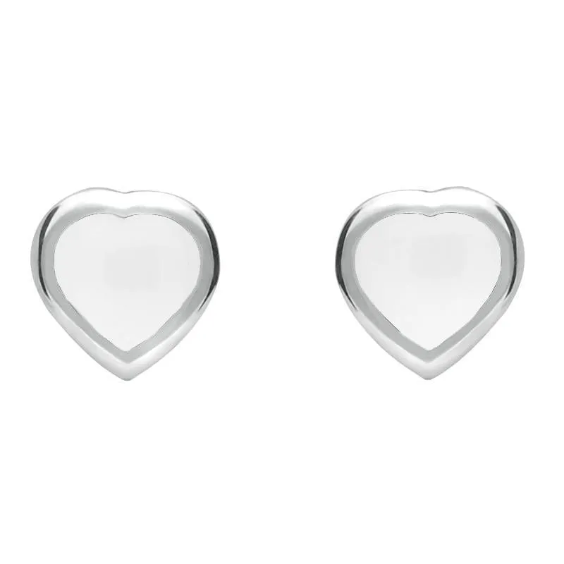 Sterling Silver Bauxite Small Heart Stud Earrings sold by Jura Watches