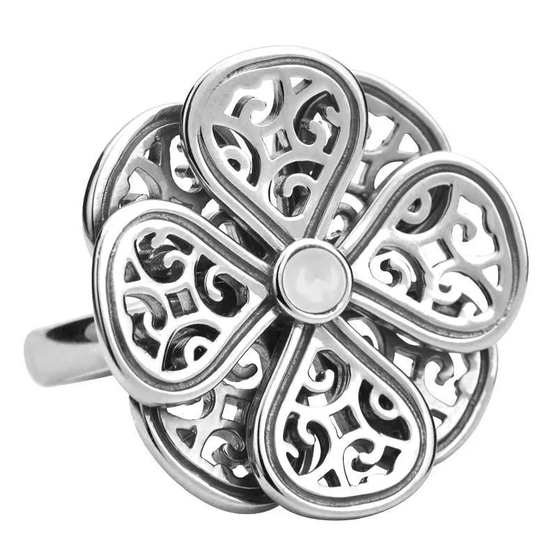 Sterling Silver Bauxite Flore Eight Petal Flower Ring sold by Jura Watches