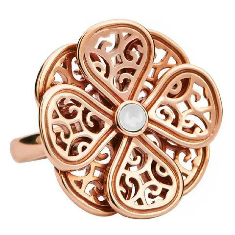 9ct Rose Gold Bauxite Flore Eight Petal Flower Ring sold by Jura Watches