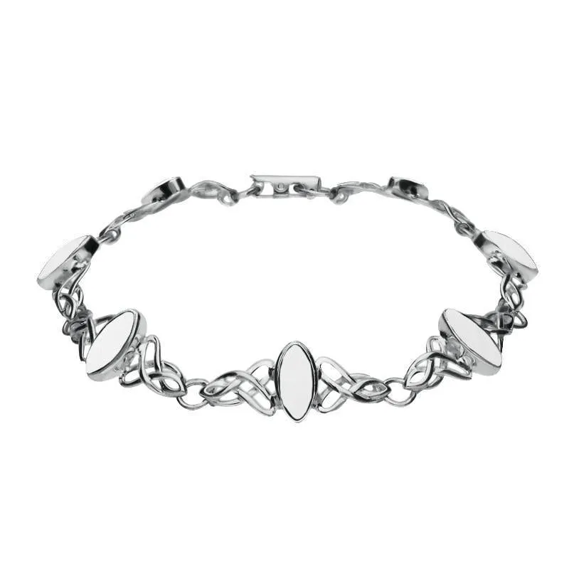 Sterling Silver Bauxite Marquise Shaped Celtic Bracelet sold by Jura Watches