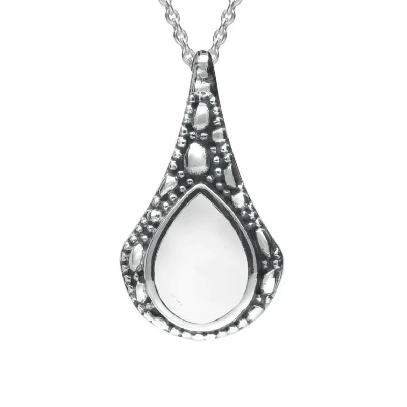 Sterling Silver Bauxite Stone Teardrop Oxidised Necklace sold by Jura Watches