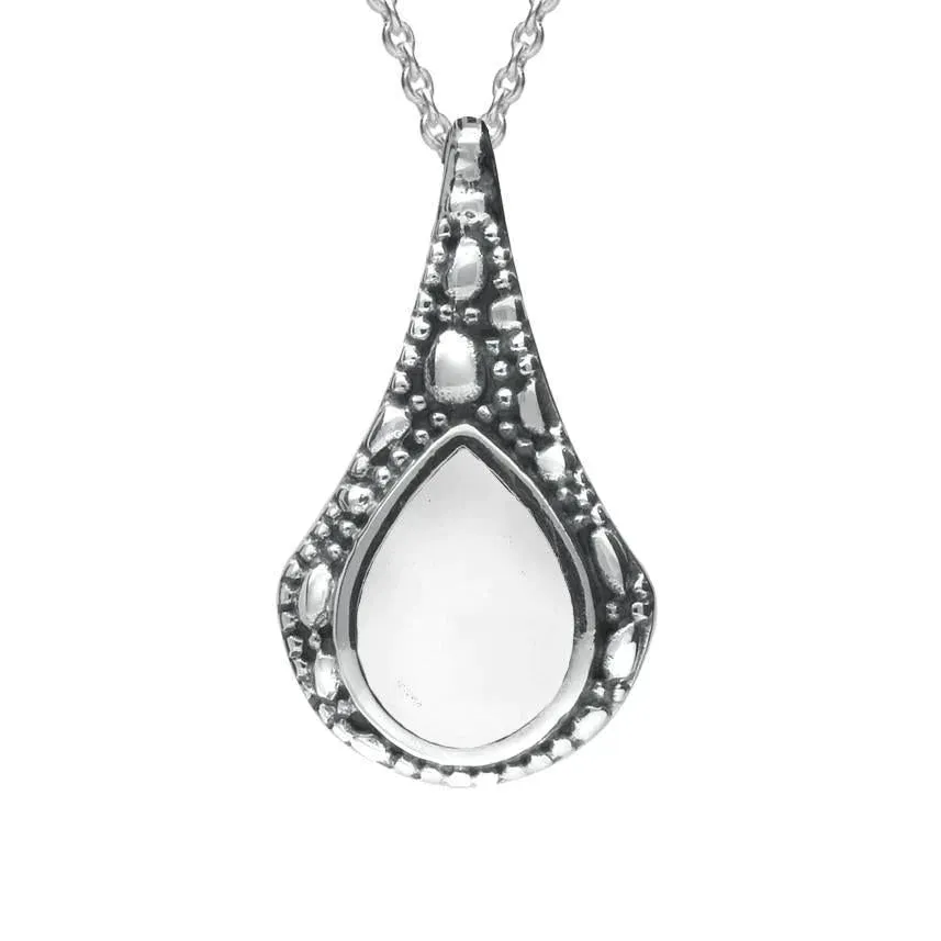 Sterling Silver Bauxite Stone Teardrop Oxidised Necklace sold by Jura Watches