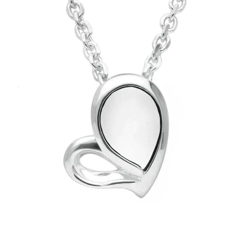 Sterling Silver Bauxite Half Filled Heart Necklace sold by Jura Watches