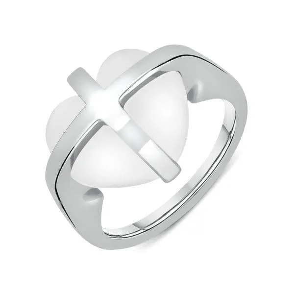 Sterling Silver Bauxite Cross Heart Ring sold by Jura Watches