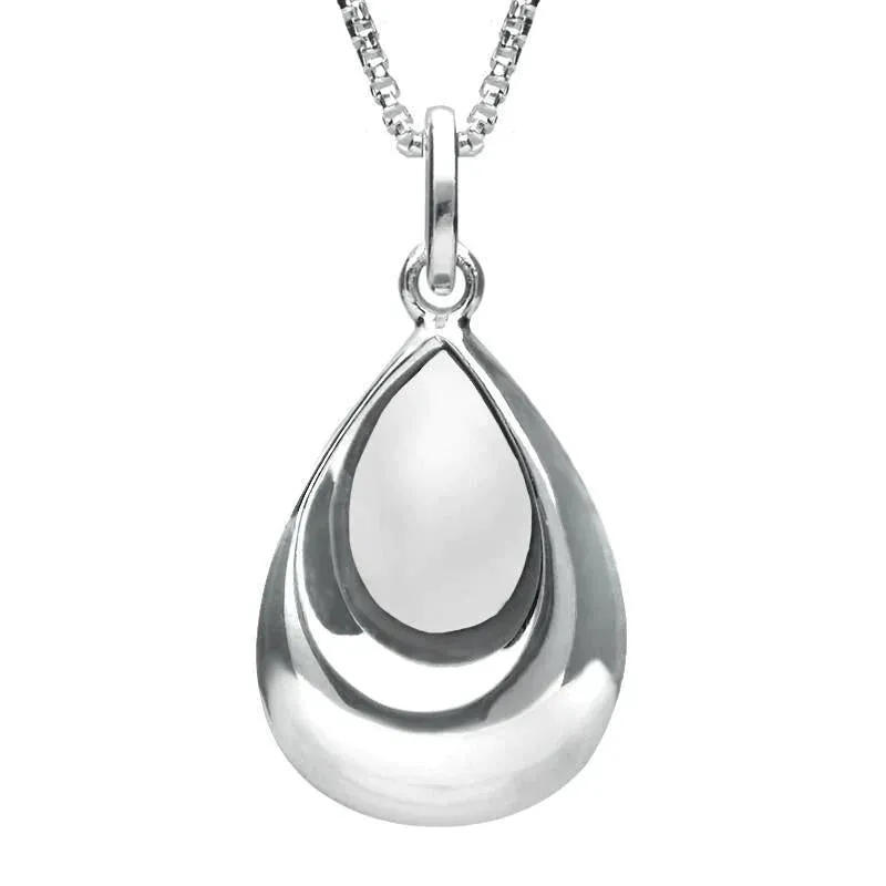 Sterling Silver Bauxite Half Stone Tear Drop Necklace sold by Jura Watches