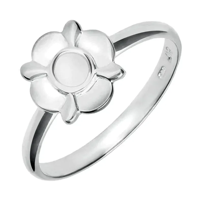 Sterling Silver Bauxite Four Petal Round Ring sold by Jura Watches