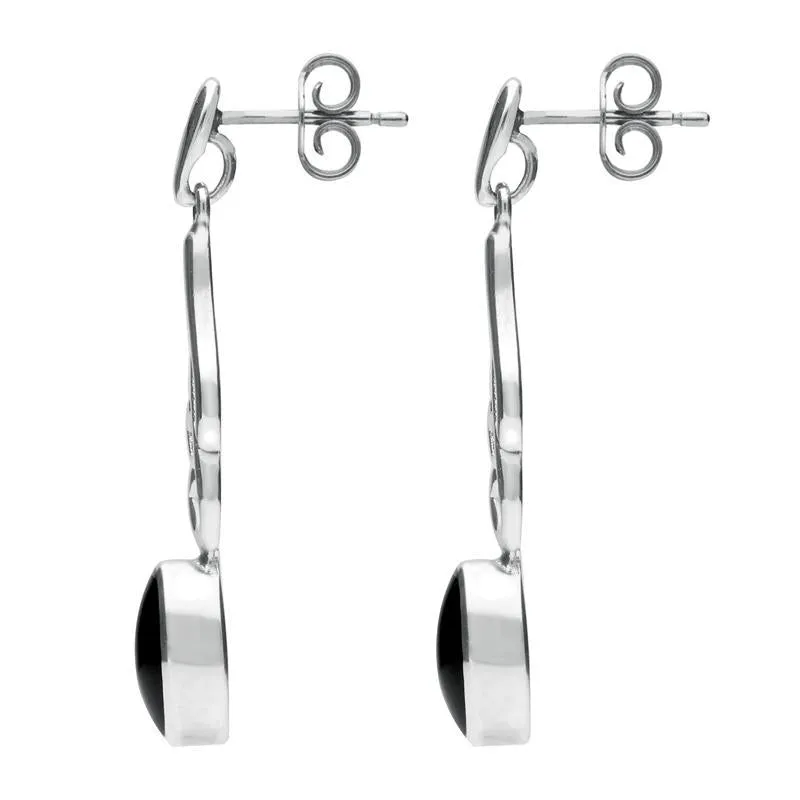 Sterling Silver Whitby Jet Scroll Drop Earrings sold by Jura Watches product image thumbnail 2