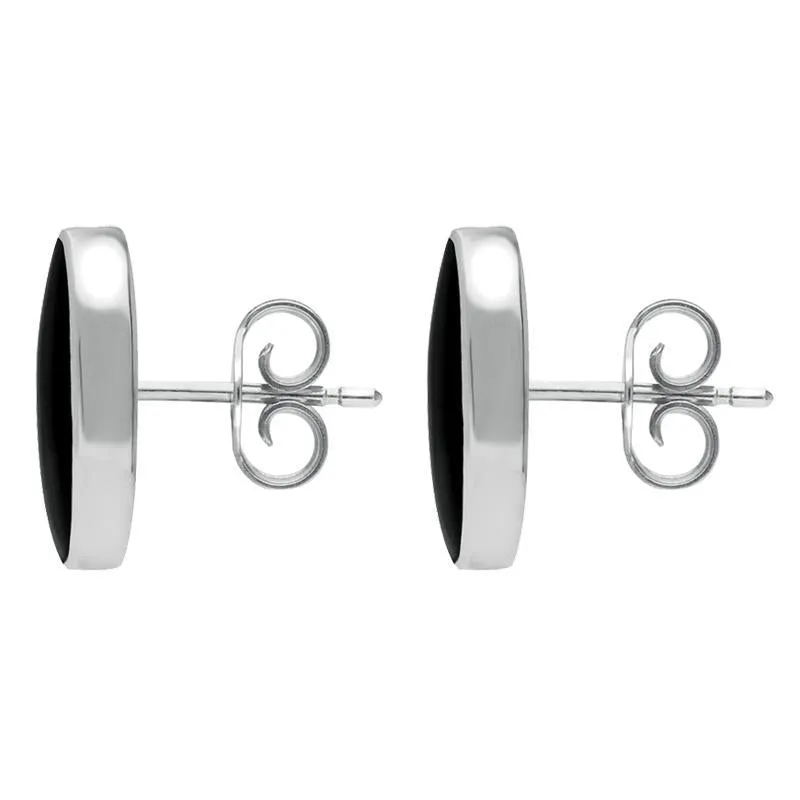 Sterling Silver Whitby Jet Small Long Oval Stud Earrings sold by Jura Watches product image thumbnail 2