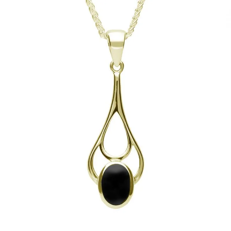 9ct Yellow Gold Whitby Jet Oval Spoon Two Piece Set sold by Jura Watches product image thumbnail 2