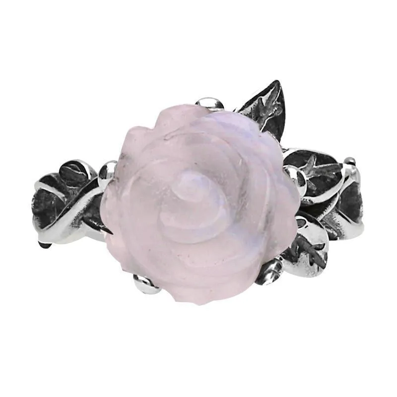 Sterling Silver Blue Chalcedony Tuberose 10mm Rose Leaf Twist Ring sold by Jura Watches product image thumbnail 2