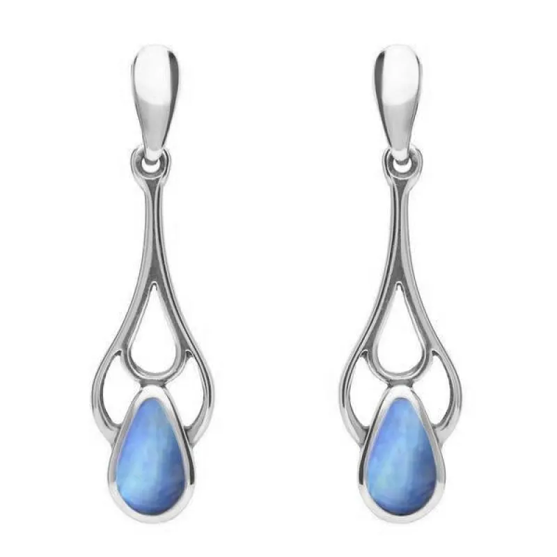 Sterling Silver Moonstone Pear Spoon Earrings sold by Jura Watches