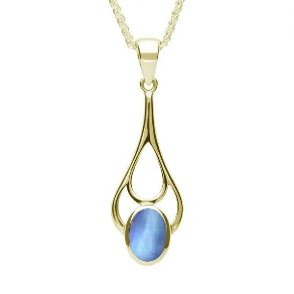 9ct Yellow Gold Moonstone Oval Spoon Necklace sold by Jura Watches