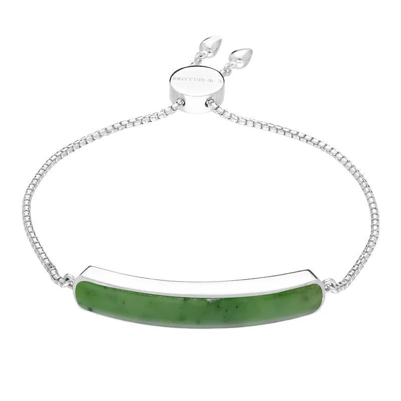 Sterling Silver Jade Lineaire Long Bracelet sold by Jura Watches