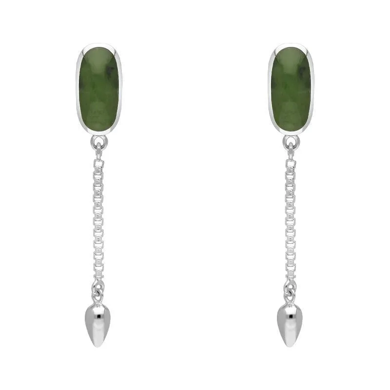 Sterling Silver Jade Lineaire Medium Drop Stud Earrings sold by Jura Watches
