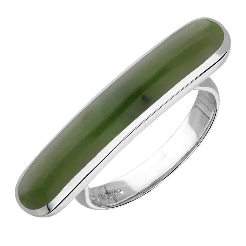 Sterling Silver Jade Lineaire Long Oval Ring sold by Jura Watches