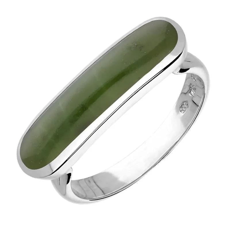 Sterling Silver Jade Lineaire Petite Oval Ring sold by Jura Watches