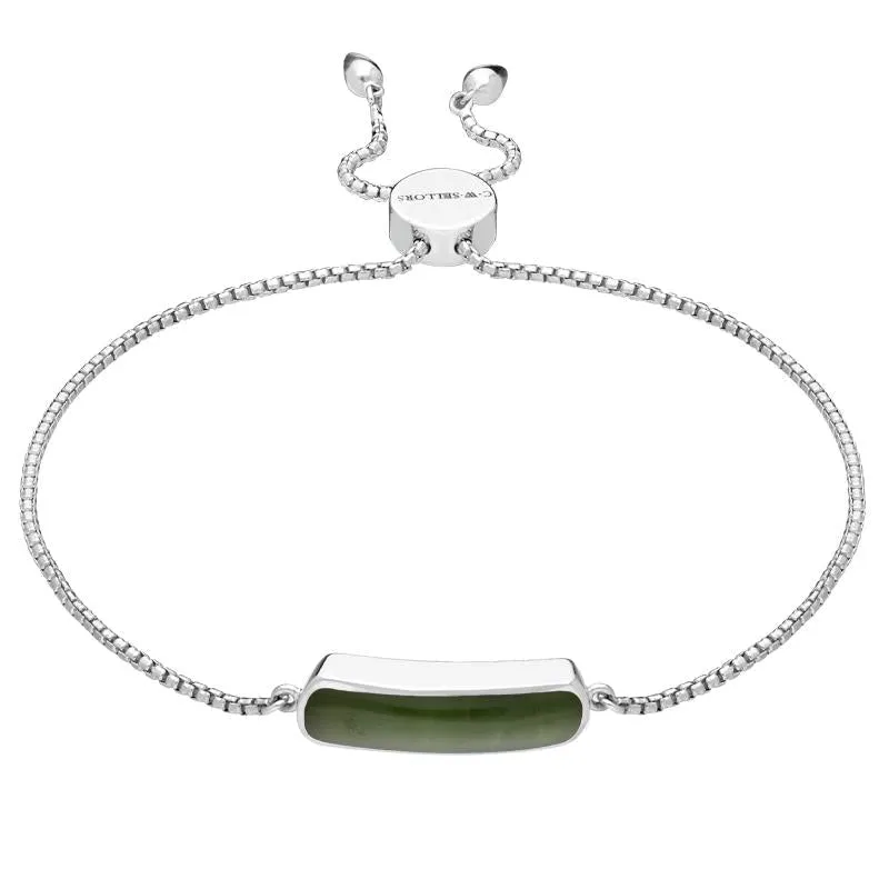 Sterling Silver Jade Lineaire Petite Bracelet sold by Jura Watches