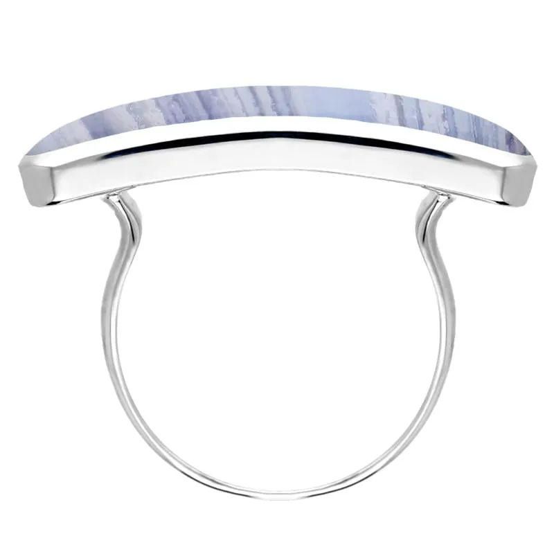 Sterling Silver Blue Lace Agate Lineaire Long Oval Ring sold by Jura Watches product image thumbnail 2