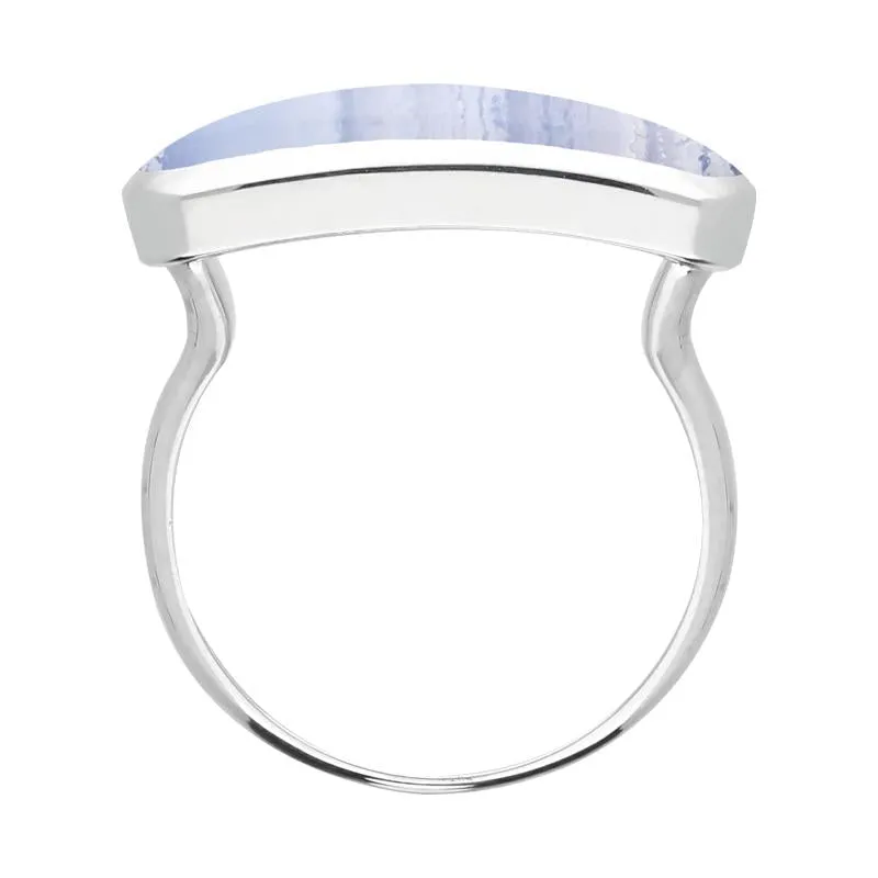 Sterling Silver Blue Lace Agate Lineaire Petite Oval Ring sold by Jura Watches product image thumbnail 2