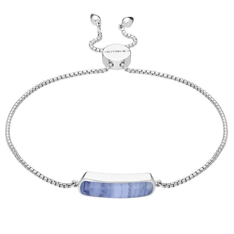 Sterling Silver Blue Lace Agate Lineaire Petite Bracelet sold by Jura Watches