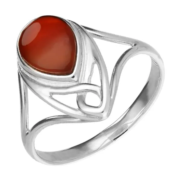 Sterling Silver Carnelian Pear Shaped Celtic Ring sold by Jura Watches