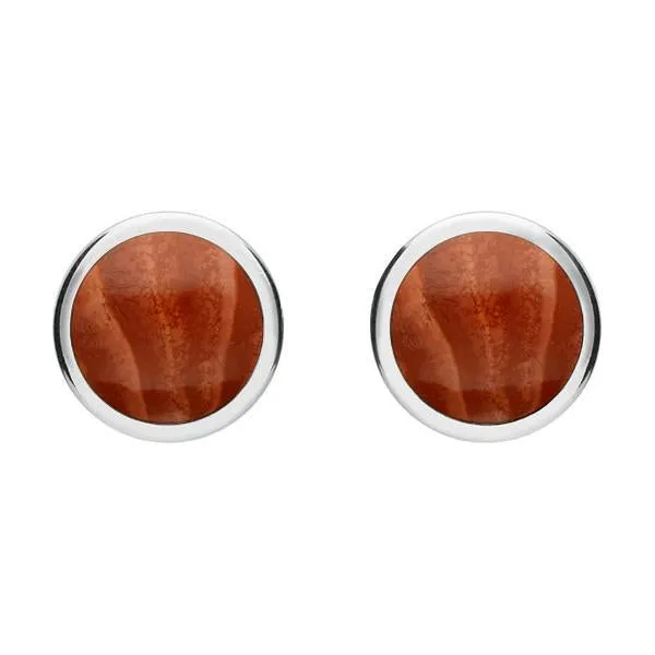 Sterling Silver Jasper Round Stud Earrings sold by Jura Watches