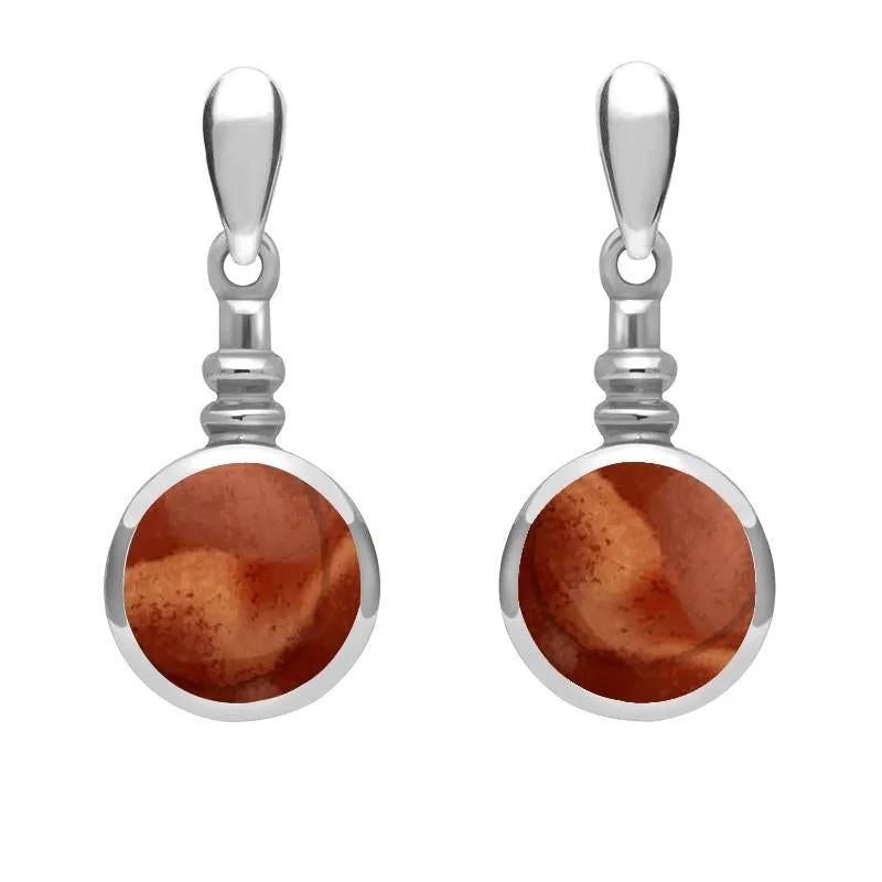 Sterling Silver Jasper Bottle Top Drop Earrings sold by Jura Watches