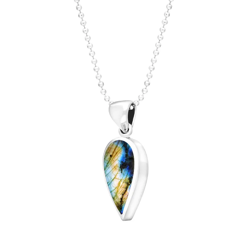 Sterling Silver Labradorite Small Upside Down Pear Necklace sold by Jura Watches product image thumbnail 2