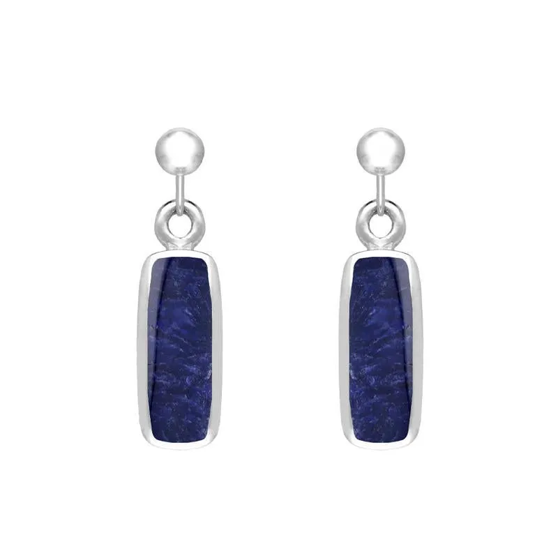 Sterling Silver Sodalite Oblong Drop Earrings sold by Jura Watches