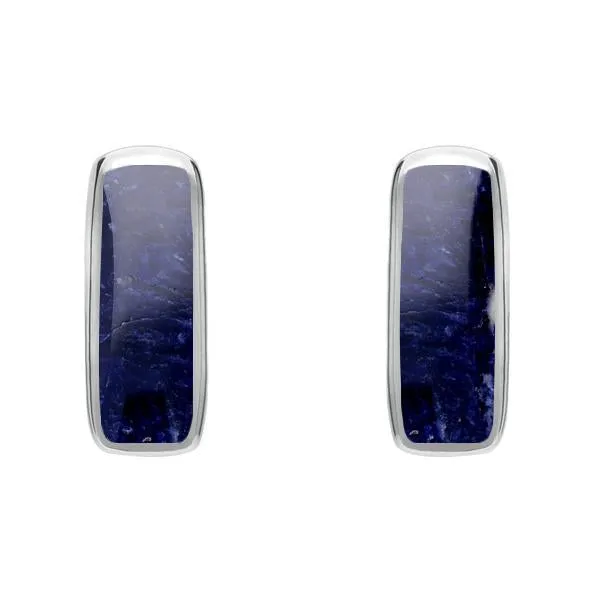 Sterling Silver Sodalite Dinky Oblong Stud Earrings sold by Jura Watches