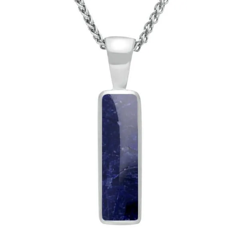 Sterling Silver Sodalite Small Oblong Necklace sold by Jura Watches