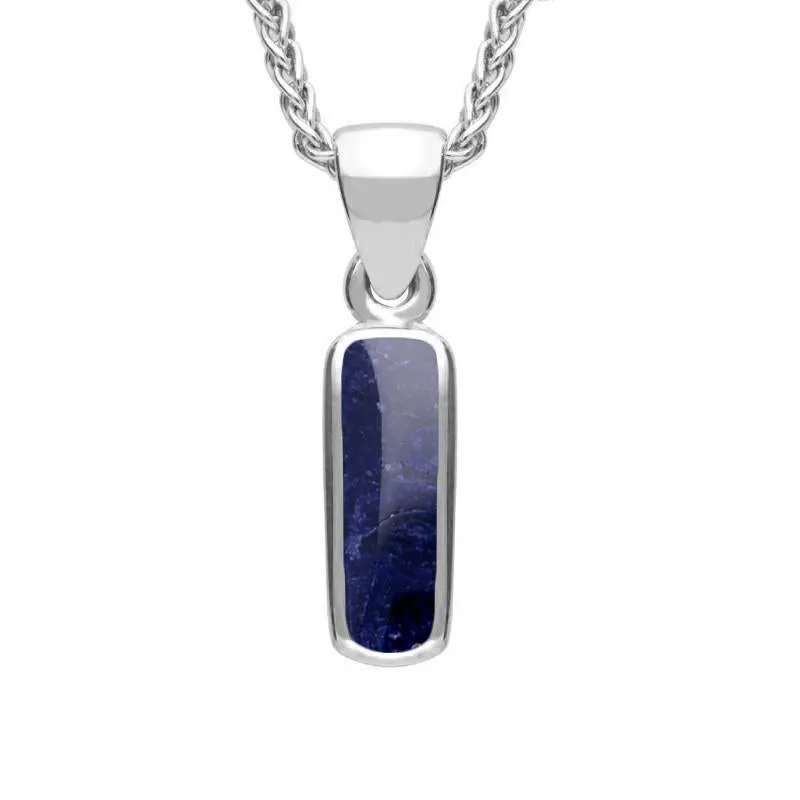Sterling Silver Sodalite Dinky Oblong Necklace sold by Jura Watches