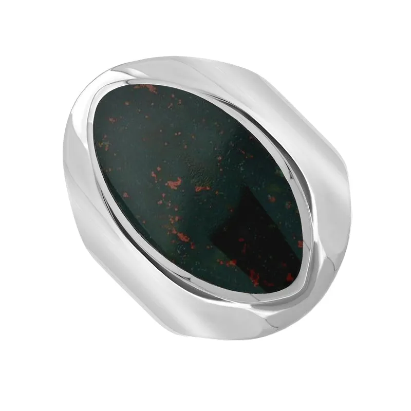 Sterling Silver Bloodstone Medium Oval Ring sold by Jura Watches