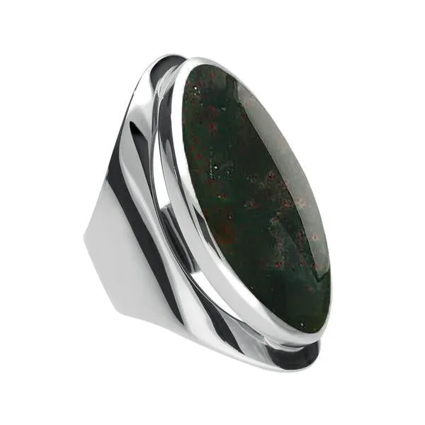 Sterling Silver Bloodstone Large Oval Statement Ring sold by Jura Watches product image thumbnail 2