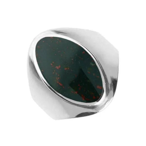 Sterling Silver Bloodstone Oval Ring sold by Jura Watches