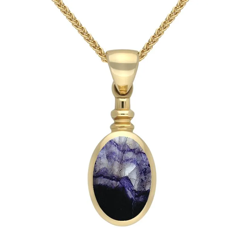9ct Yellow Gold Blue John Bottletop Necklace sold by Jura Watches