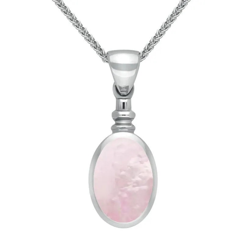 Sterling Silver Pink Mother Of Pearl Bottletop Necklace sold by Jura Watches