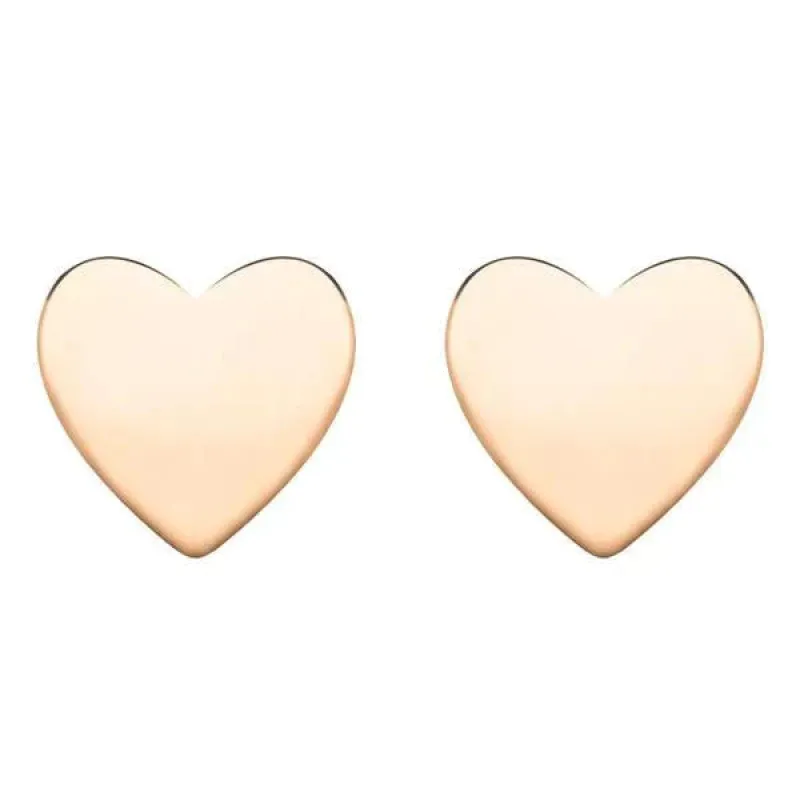Rose Gold Plated Sterling Silver Heart Stud Earrings sold by Jura Watches