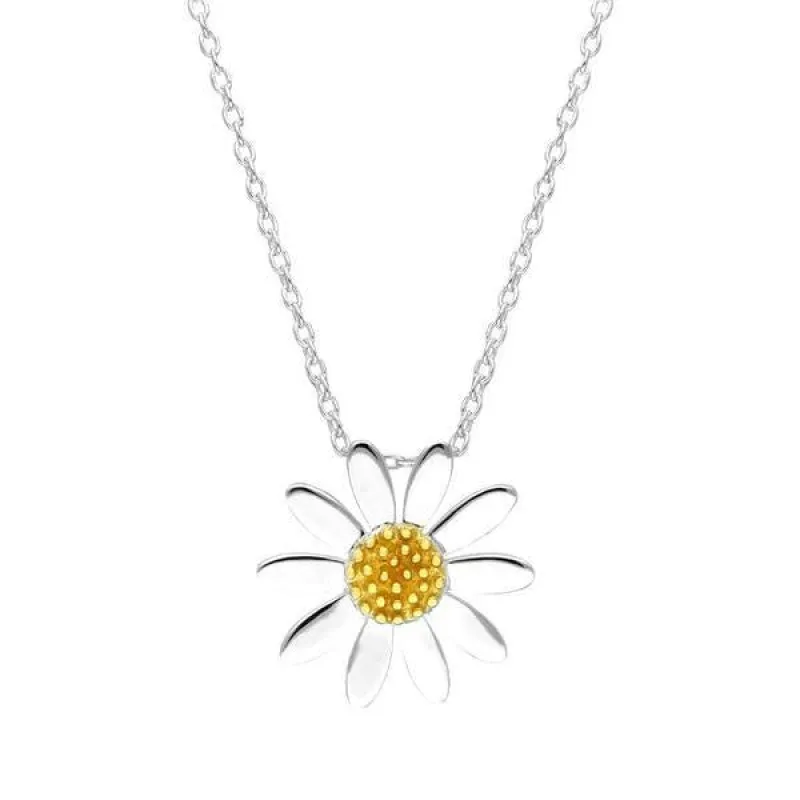 Yellow Gold Plated Sterling Silver Daisy Necklace sold by Jura Watches