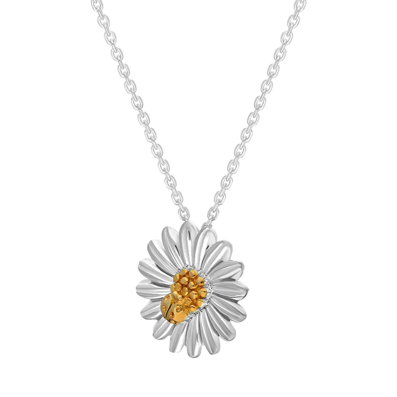 Yellow Gold Plated Sterling Silver Daisy Necklace sold by Jura Watches