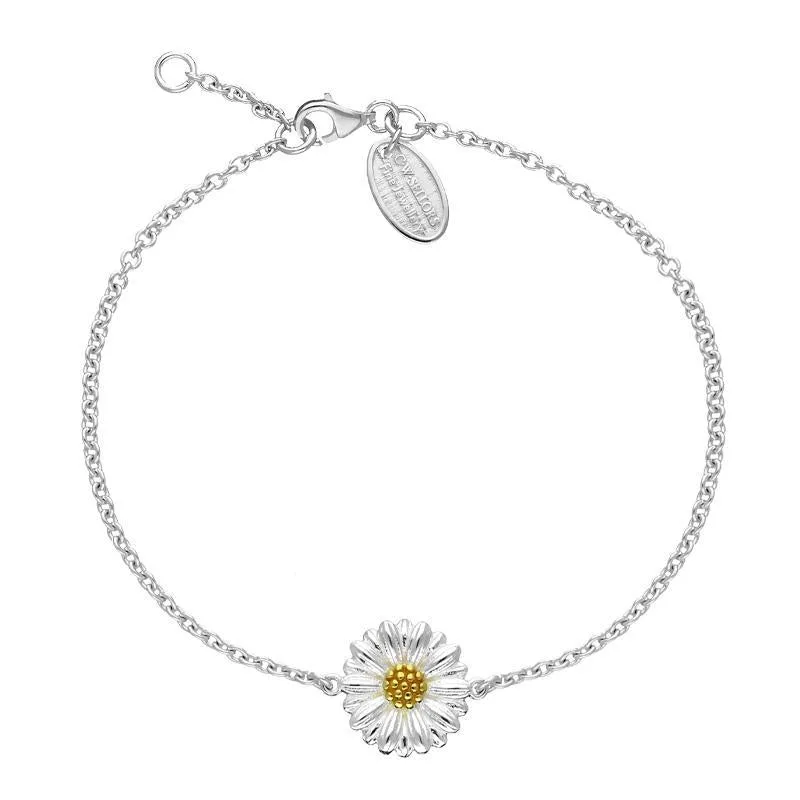 Yellow Gold Plated Sterling Silver Daisy Bracelet sold by Jura Watches