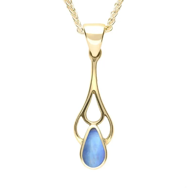 18ct Yellow Gold Moonstone Pear Spoon Necklace sold by Jura Watches